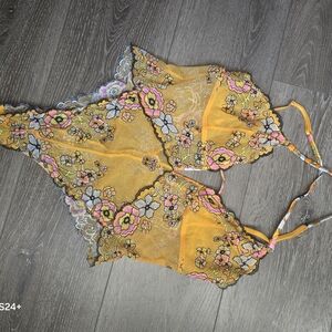 Savage X Fenty Yellow Floral Lace Camisole